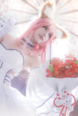 FGO Tamamo Mae Doujin Flower Wedding @YesBrother Rabbit w (捌笠社-春梦cosplay lễ hội sự kiện) (9 ảnh)