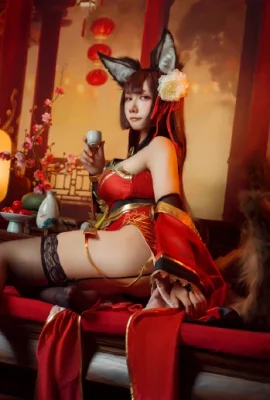 Azur Lane Amagi cos sườn xám lụa đen cn xoắn w (10 ảnh)