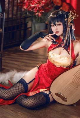 “Azur Lane” Big Phoenix và Spring Dawn Black Silk Sườn xám Cosplay[CN: Hanyu Sanwei](9 ảnh)