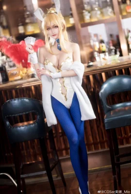 FGO Arturia Pendragon White Gun Dumb Bunny Girl @COSer Mio_Mio (9 ảnh)