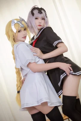 Fate/Apocrypha Black Joan of Arc và White Joan of Arc hâm mộ đồng phục học sinh và tác phẩm nước cn: Eel Feier & Big Meatball (8 ảnh)