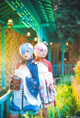Re: Life in a Different World from Scratch, Cheongsam Rem: @爱吃鱼的二物小猫, Ram: @青草mua (9 ảnh)