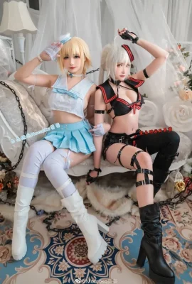 FGO黑白贞德cos礼装神秘宝藏 Momoko葵葵&瓜希酱 (11 photos)