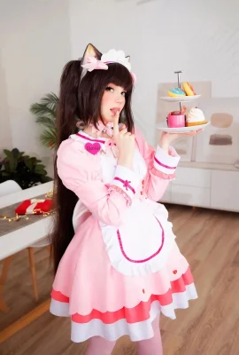 Caticornplay – váy màu hồng sô cô la