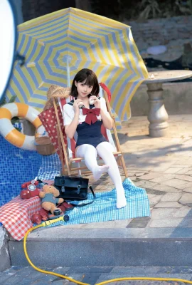 Tiktok Internet nổi tiếng Bangni Tương phản dễ thương cô gái đồ bơi Chủ đề Bể bơi Sexy Dead Library Water Dew ba điểm Bikini Show Hot Body hấp dẫn ảnh 97p